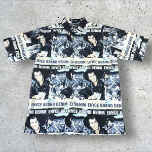 Y2K Enyce Denim‎ Cowboy Western Graphic S/S Button Shirt Men's Large Vintage
